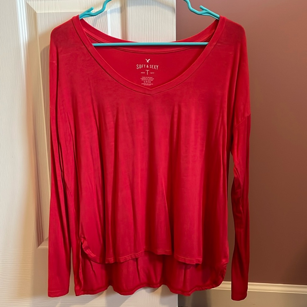 American Eagle Outfitters Soft & Sexy Long Sleeve Top Women’s Size Small Pink